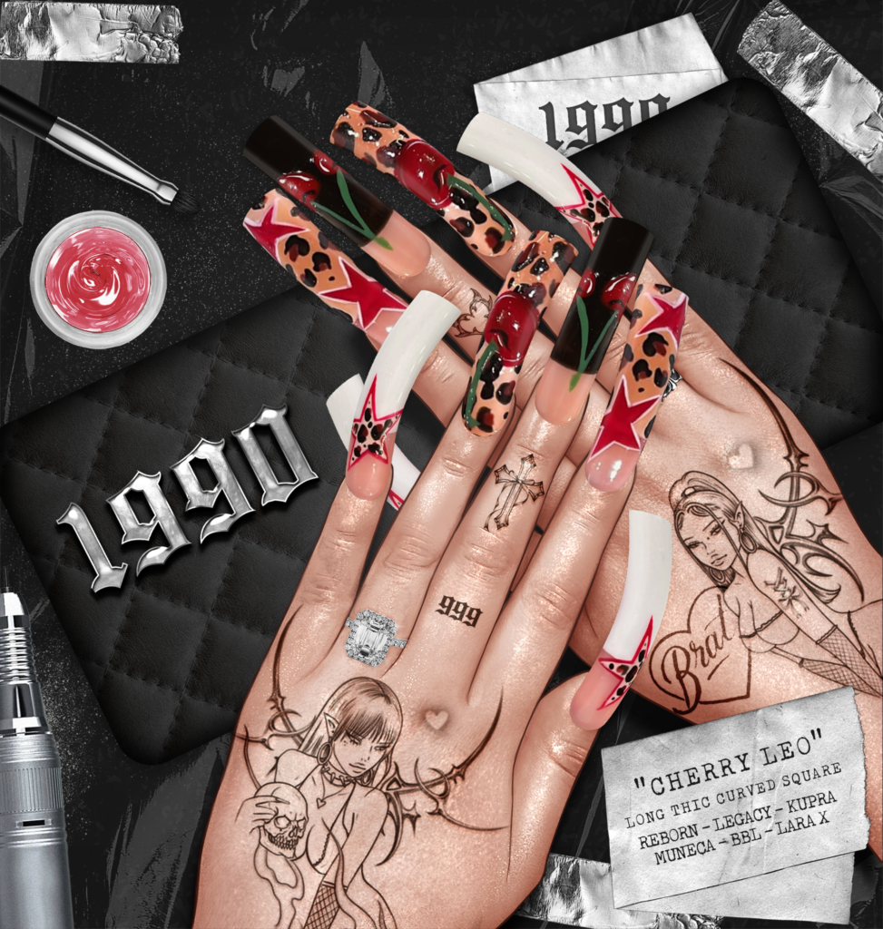 Cherry Leo Nails - Inithium/Legacy/MaitreyaX/Reborn/Yentements	&lt;a href=&quot;https://maps.secondlife.com/secondlife/Redwood/150/106/22&quot; target=&quot;_blank&quot;&gt;Teleport&lt;/a&gt;