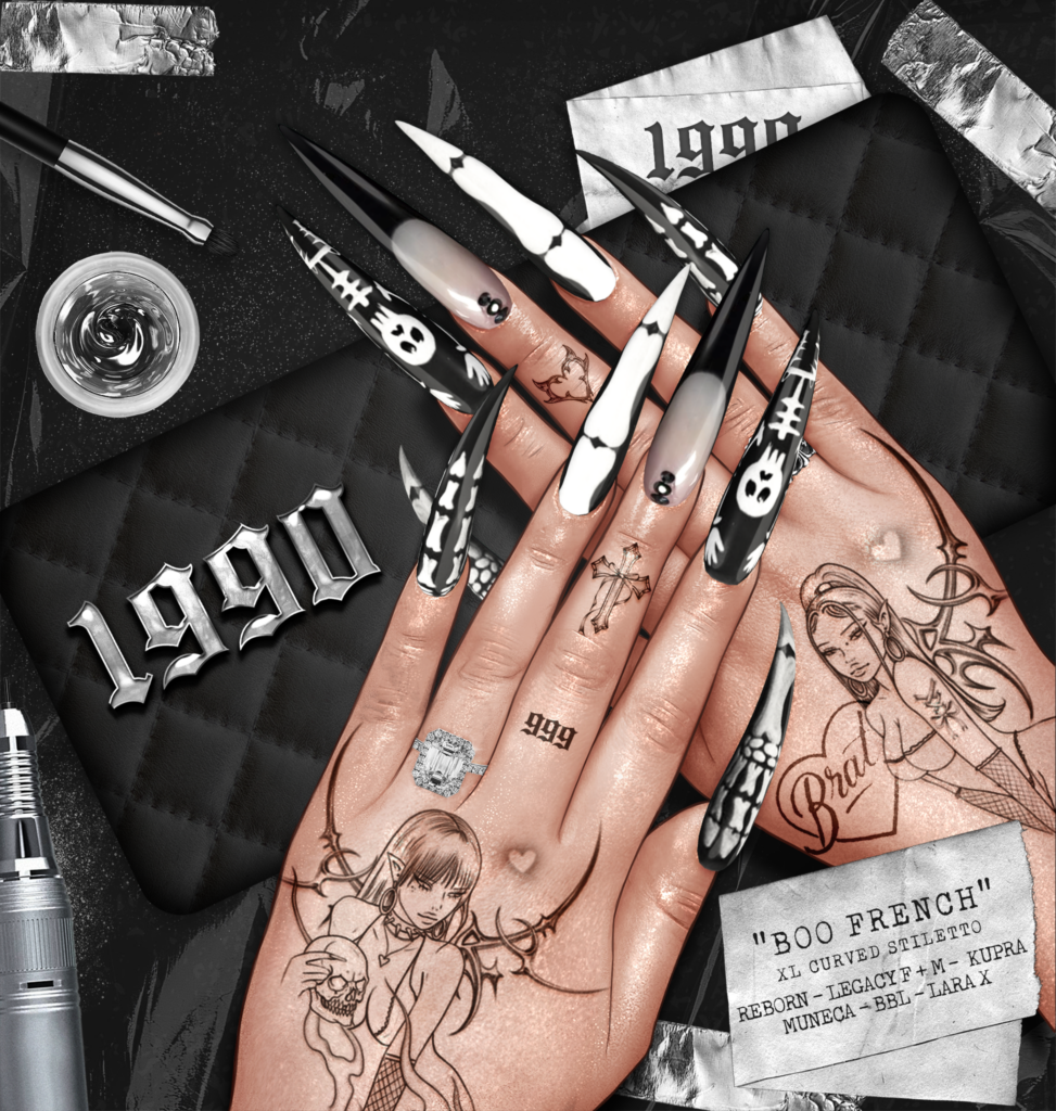 Boo French Nails - Inithium/Legacy F+M/MaitreyaX/Reborn/Yentements	&lt;a href=&quot;https://maps.secondlife.com/secondlife/Redwood/150/106/22&quot; target=&quot;_blank&quot;&gt;Teleport&lt;/a&gt;