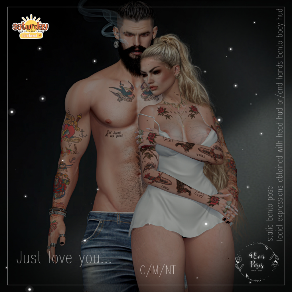 Just Love You Pose	&lt;a href=&quot;http://maps.secondlife.com/secondlife/Famous/182/225/3701&quot; target=&quot;_blank&quot;&gt;Teleport&lt;/a&gt;