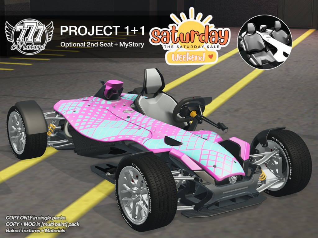PROJECT 1+1 Vehicle	&lt;a href=&quot;http://maps.secondlife.com/secondlife/Highway%20Star/144/134/23&quot; target=&quot;_blank&quot;&gt;Teleport&lt;/a&gt;