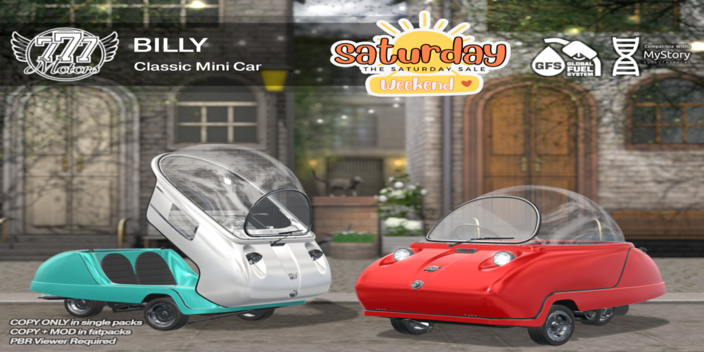 Billy Classic Mini Car	&lt;a href=&quot;http://maps.secondlife.com/secondlife/Highway%20Star/144/134/23&quot; target=&quot;_blank&quot;&gt;Teleport&lt;/a&gt;