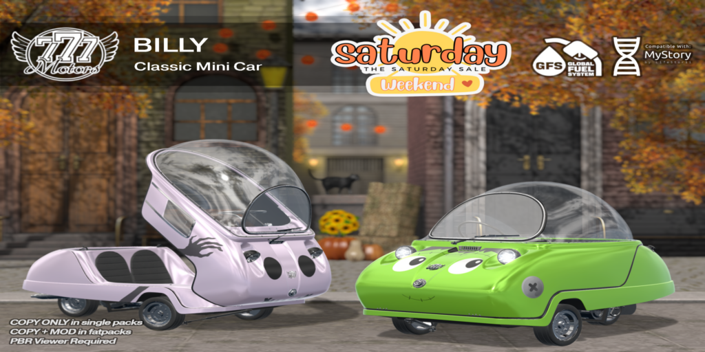 Billy Classic Mini Car Halloween	&lt;a href=&quot;http://maps.secondlife.com/secondlife/Highway%20Star/144/134/23&quot; target=&quot;_blank&quot;&gt;Teleport&lt;/a&gt;