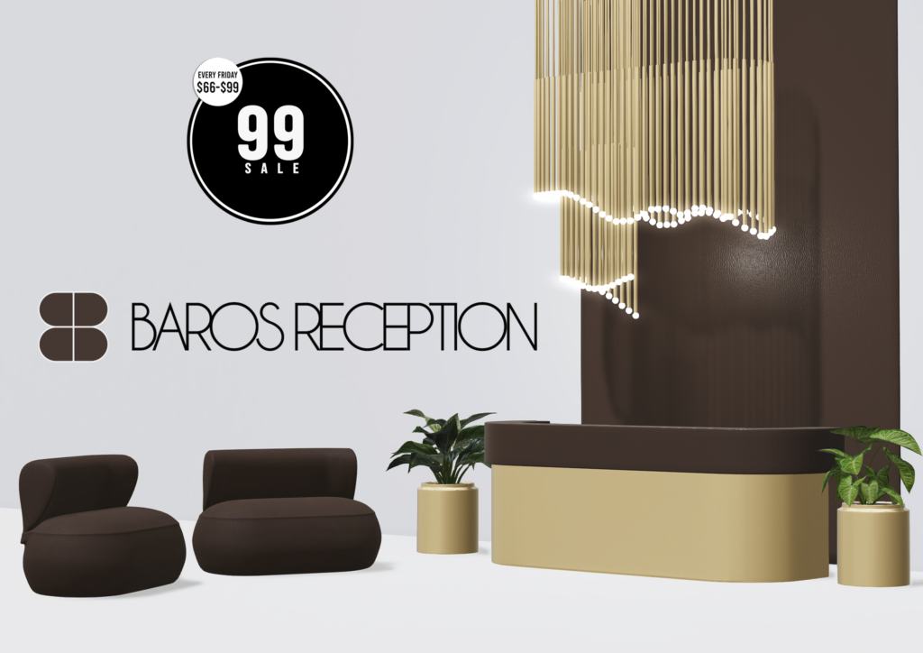 Baros Reception Decor	&lt;a href=&quot;http://maps.secondlife.com/secondlife/Spellbound%20Manor/201/215/1990&quot; target=&quot;_blank&quot;&gt;Teleport&lt;/a&gt;
