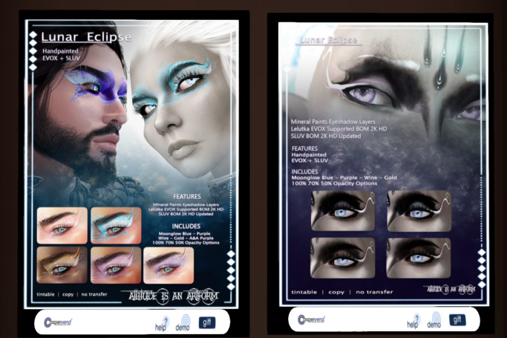 Lunar Eclipse Makeup Sets - EvoX/SLUV, L$299 each