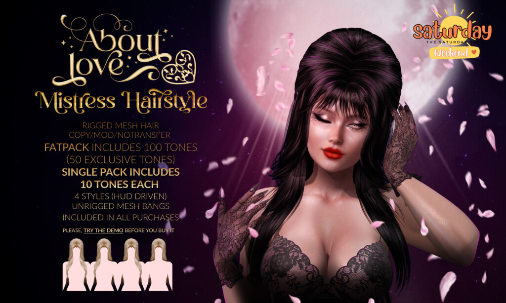 Mistress Hairstyle	&lt;a href=&quot;http://maps.secondlife.com/secondlife/Styrsky/61/52/22&quot; target=&quot;_blank&quot;&gt;Teleport&lt;/a&gt;
