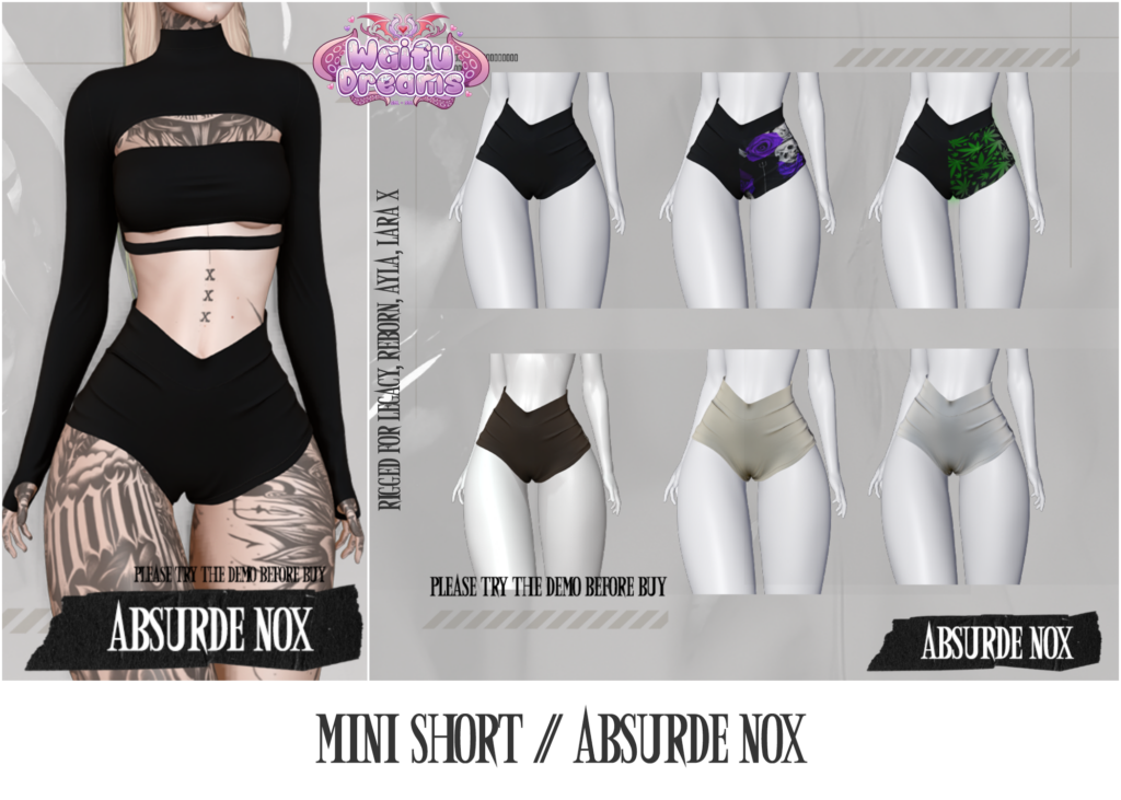 Mini Shorts - Ayla/Legacy/MaitreyaX/Reborn	&lt;a href=&quot;http://maps.secondlife.com/secondlife/Forever%20Land/85/148/1799&quot; target=&quot;_blank&quot;&gt;Teleport&lt;/a&gt;