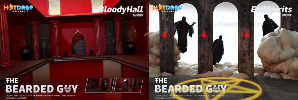 Bloody Hall &amp; Evil Spirits Backdrops