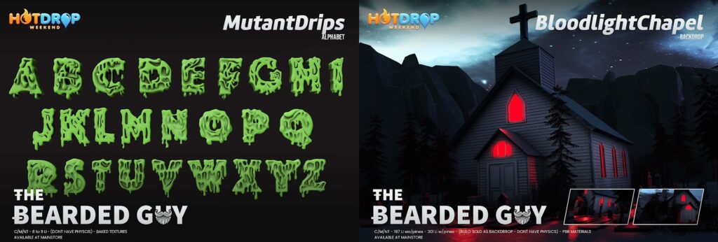 Mutant Drips Alphabet &amp; Bloodlight Chappel Backdrop