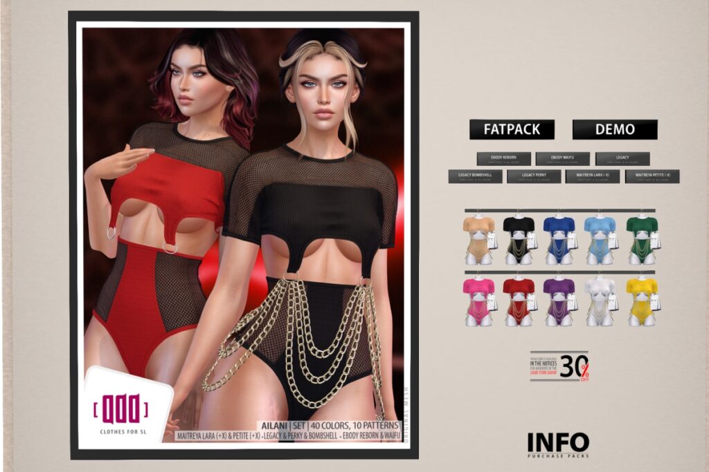 Ailani Set - Legacy/MaitreyaX/Reborn, L$290 each/L$590 each Body Pack/L$1200 MP