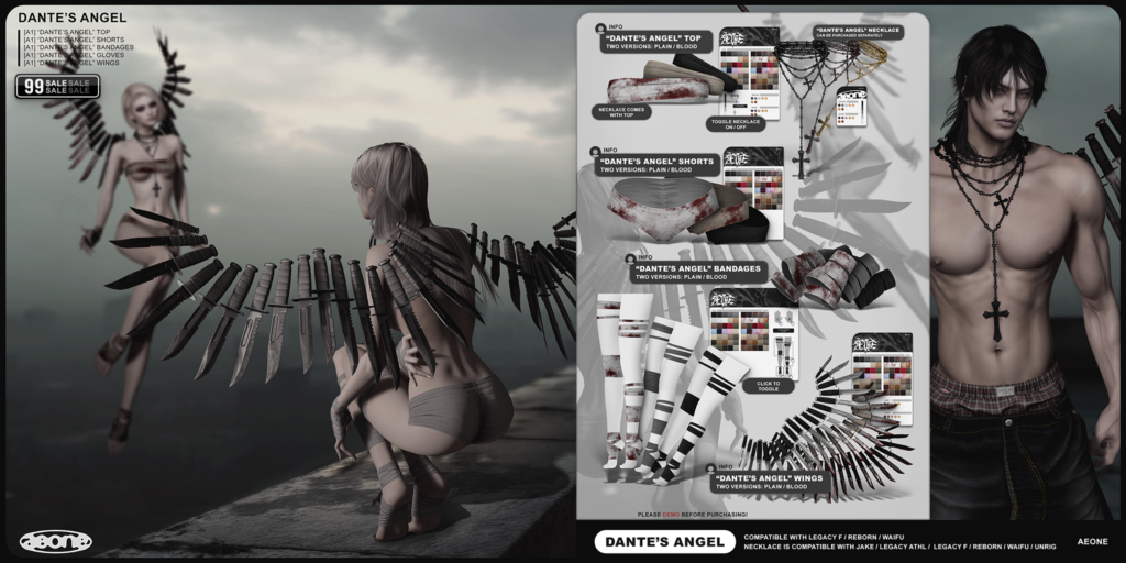 Dante&#039;s Angel Set - Jake/Legacy F+M/Reborn/Unrigged/+mods	&lt;a href=&quot;http://maps.secondlife.com/secondlife/Vietnam/67/110/2933&quot; target=&quot;_blank&quot;&gt;Teleport&lt;/a&gt;