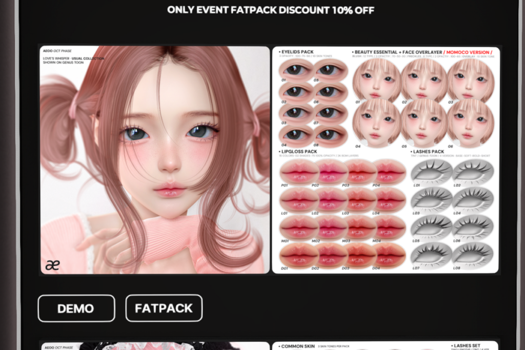 Love&#039;s Whisper Collection - Genus Morph Toon, L$299-L$399 each/L$999 FP