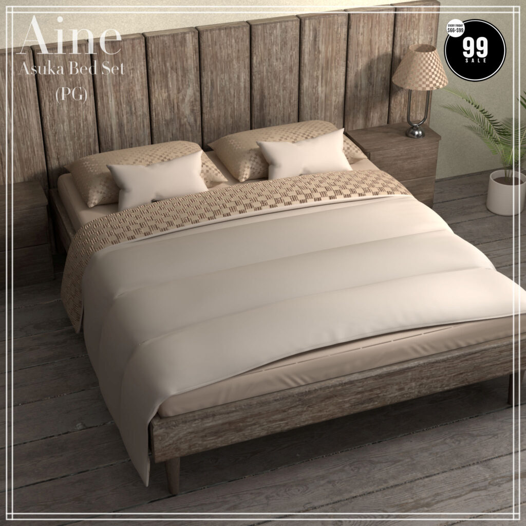 Asuka Bed Set	&lt;a href=&quot;http://maps.secondlife.com/secondlife/Spirit%20Hills/128/228/22&quot; target=&quot;_blank&quot;&gt;Teleport&lt;/a&gt;