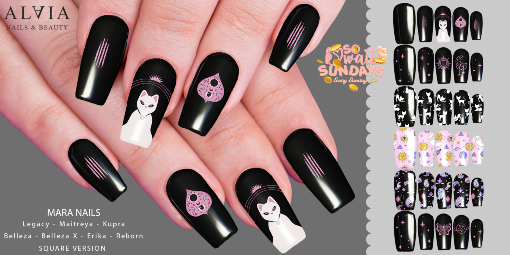 Mara Nails - Belleza/Erika/GenX/Inithium/Legacy/Maitreya/Reborn	&lt;a href=&quot;http://maps.secondlife.com/secondlife/Mellor/99/200/27&quot; target=&quot;_blank&quot;&gt;Teleport&lt;/a&gt;