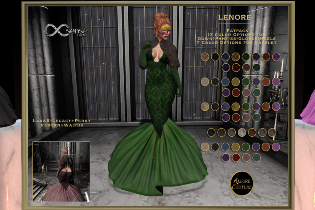 Lenore Gown - Legacy/MaitreyaX/Reborn/+mods, L$75 each/L$217 FP