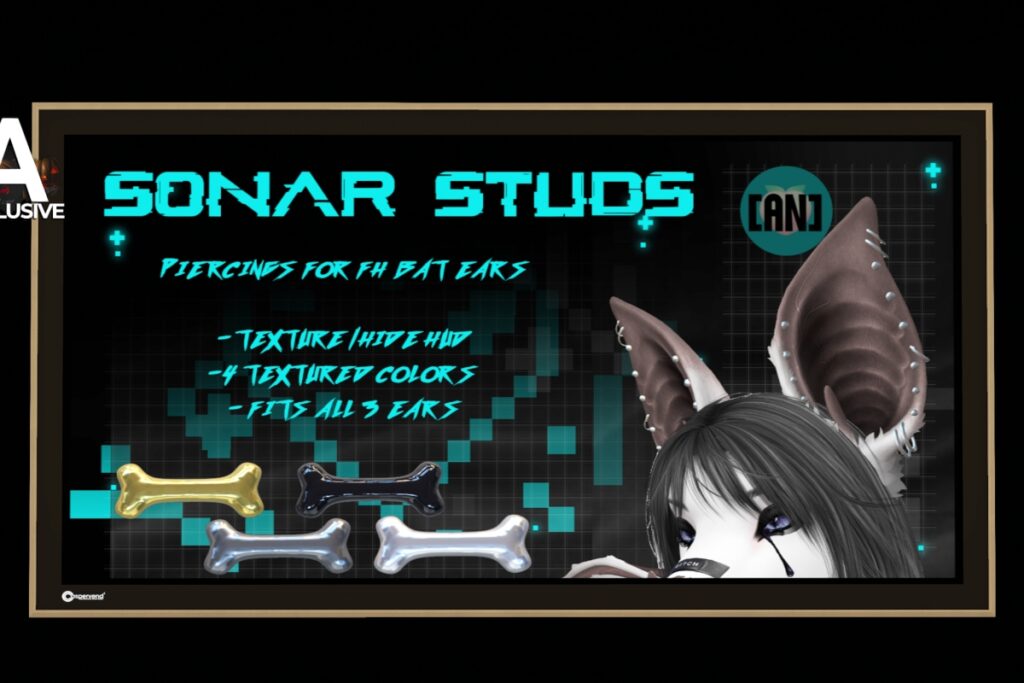 Sonar Studs Piercing - FH Bat Ears, L$200 FP
