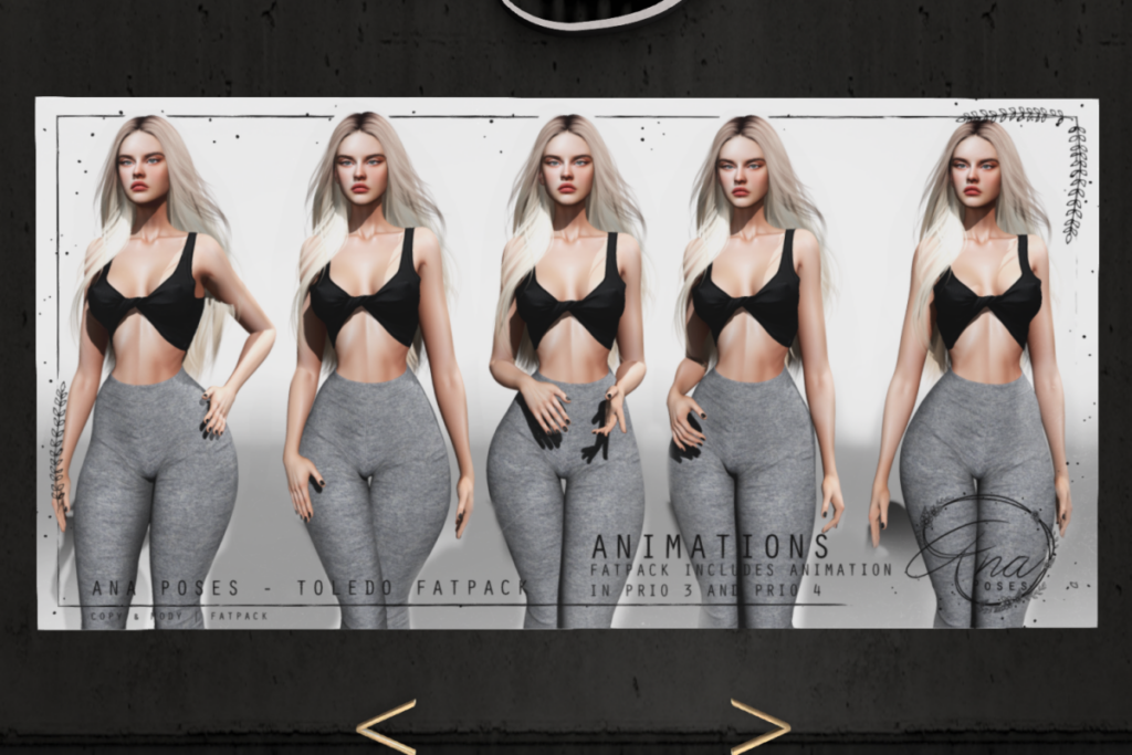 Toldeo Poses, L$120 each/L$450 FP