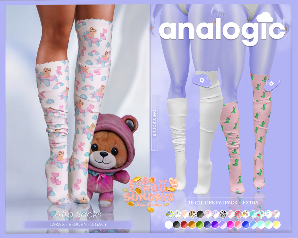 Afra Socks - Legacy/MaitreyaX/Reborn	&lt;a href=&quot;http://maps.secondlife.com/secondlife/Bliss%20Kingdom/162/93/1501&quot; target=&quot;_blank&quot;&gt;Teleport&lt;/a&gt;
