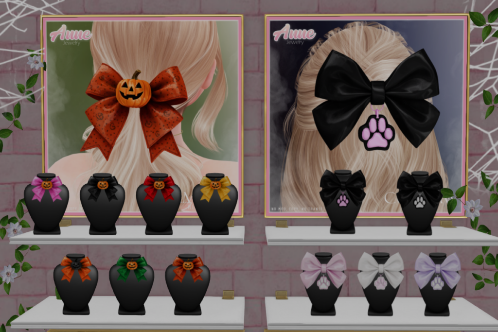 Pumpkin Ribbon and CutePaw Ribbon, L$85 each