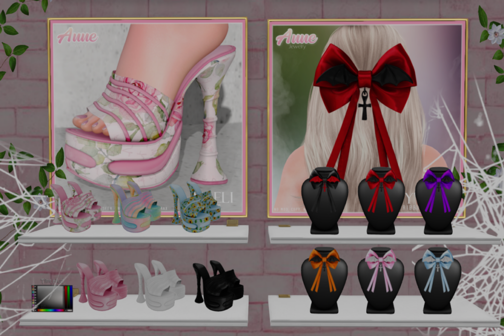 Amelia Shoes - Inithium/MaitreyaX/Reborn, L$85 each/L$299 FP | BattyWing Ribbon, L$85 each