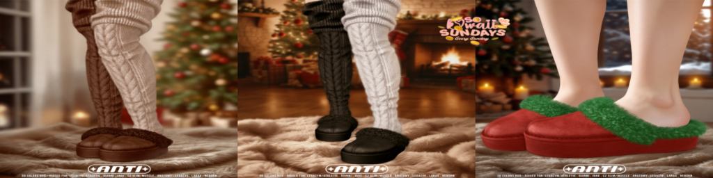 Alright Fluffy Socks &amp; Slippers - see ad for fits	&lt;a href=&quot;http://maps.secondlife.com/secondlife/maya%20bay/44/159/1002&quot; target=&quot;_blank&quot;&gt;Teleport&lt;/a&gt;