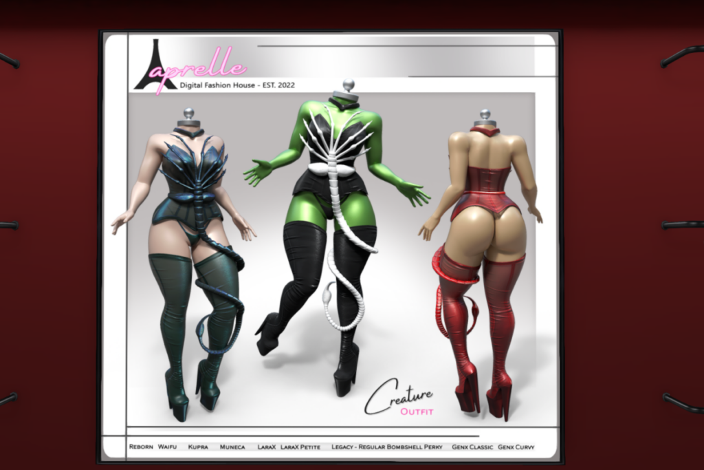 Creature Outfit - GenX/Inithium/Legacy/MaitreyaX/Reborn/Yentements/+mods, L$299 each/L$1199 each FP/L$1999 MP