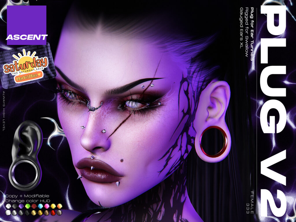 Plug v2 - Swallow Gauged XL F Ears	&lt;a href=&quot;https://tinyurl.com/3nms9j42&quot; target=&quot;_blank&quot;&gt;Marketplace Link&lt;/a&gt;