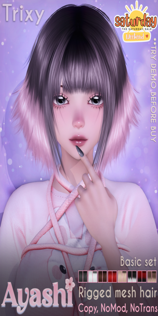 Trixy Hairstyle	&lt;a href=&quot;http://maps.secondlife.com/secondlife/MagnetiS/191/128/10&quot; target=&quot;_blank&quot;&gt;Teleport&lt;/a&gt;