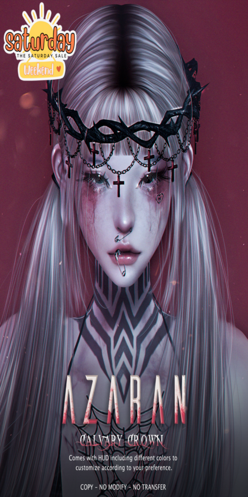 Calvary Crown	&lt;a href=&quot;http://maps.secondlife.com/secondlife/Hell%20Fire/20/19/515&quot; target=&quot;_blank&quot;&gt;Teleport&lt;/a&gt;