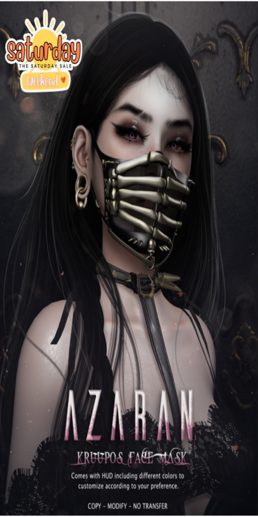 Kruupos Face Mask	&lt;a href=&quot;http://maps.secondlife.com/secondlife/Hell%20Fire/60/66/502&quot; target=&quot;_blank&quot;&gt;Teleport&lt;/a&gt;