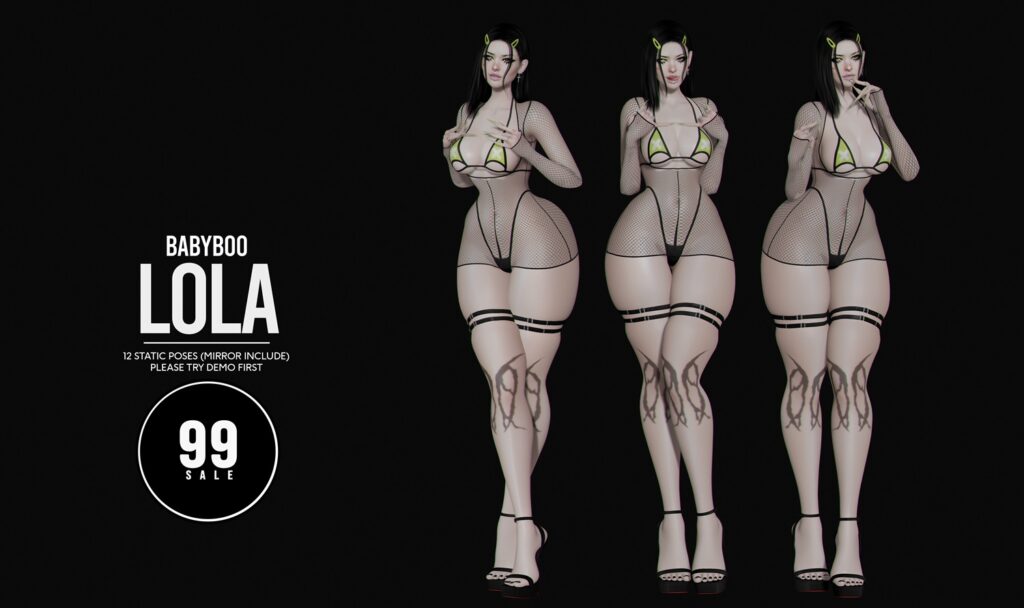 Lola Poses	&lt;a href=&quot;http://maps.secondlife.com/secondlife/Cult%20Grounds/60/36/1021&quot; target=&quot;_blank&quot;&gt;Teleport&lt;/a&gt;