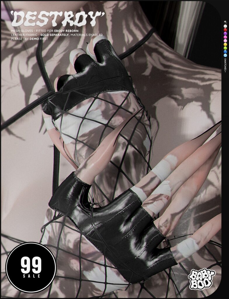 Destroy Gloves - Reborn	&lt;a href=&quot;http://maps.secondlife.com/secondlife/Cult%20Grounds/16/23/1022&quot; target=&quot;_blank&quot;&gt;Teleport&lt;/a&gt;