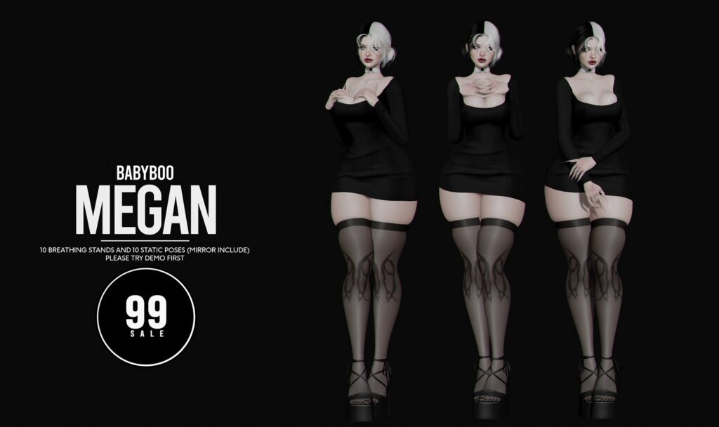 Megan Poses	&lt;a href=&quot;http://maps.secondlife.com/secondlife/Cult%20Grounds/60/36/1021&quot; target=&quot;_blank&quot;&gt;Teleport&lt;/a&gt;