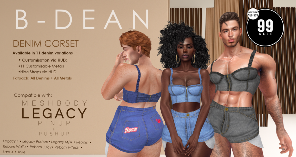 Denim Corset - Jake/Legacy M+F/MaitreyaX/Reborn/+mods	&lt;a href=&quot;https://maps.secondlife.com/secondlife/Dixon%20USA/245/28/983&quot; target=&quot;_blank&quot;&gt;Teleport&lt;/a&gt;