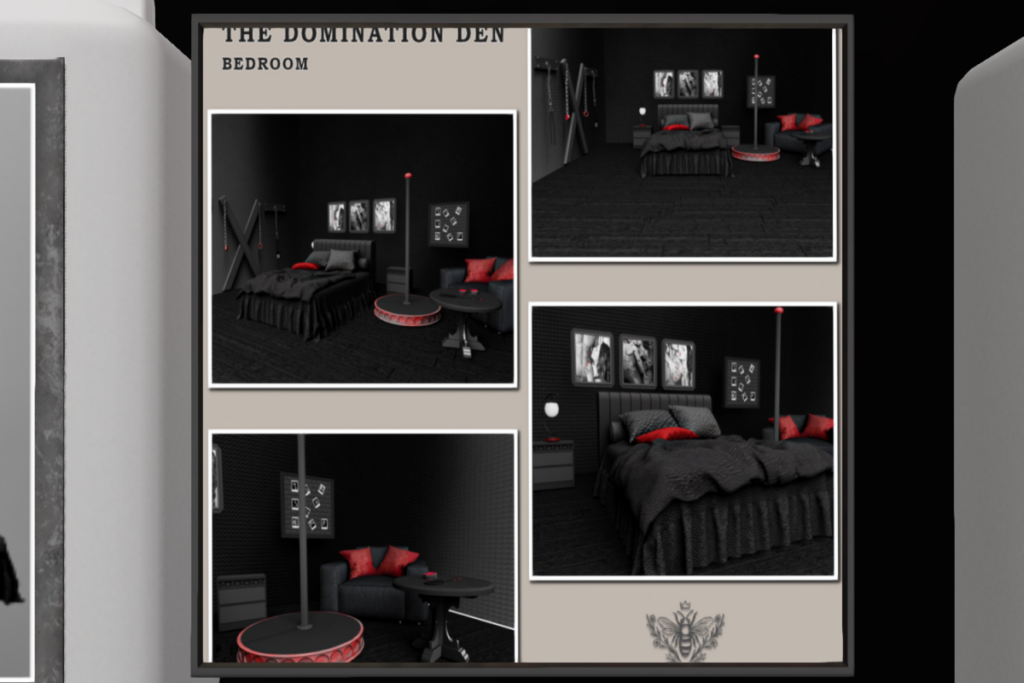 The Domination Den Bedroom, L$59 per play/L$2000 FP