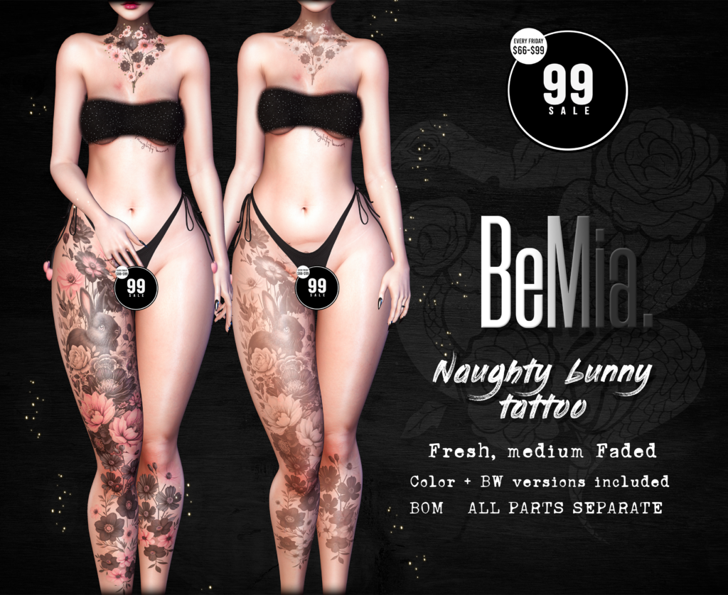 Naughty Bunny Tattoo - BOM	&lt;a href=&quot;http://maps.secondlife.com/secondlife/Rosehaven/218/121/2501&quot; target=&quot;_blank&quot;&gt;Teleport&lt;/a&gt;