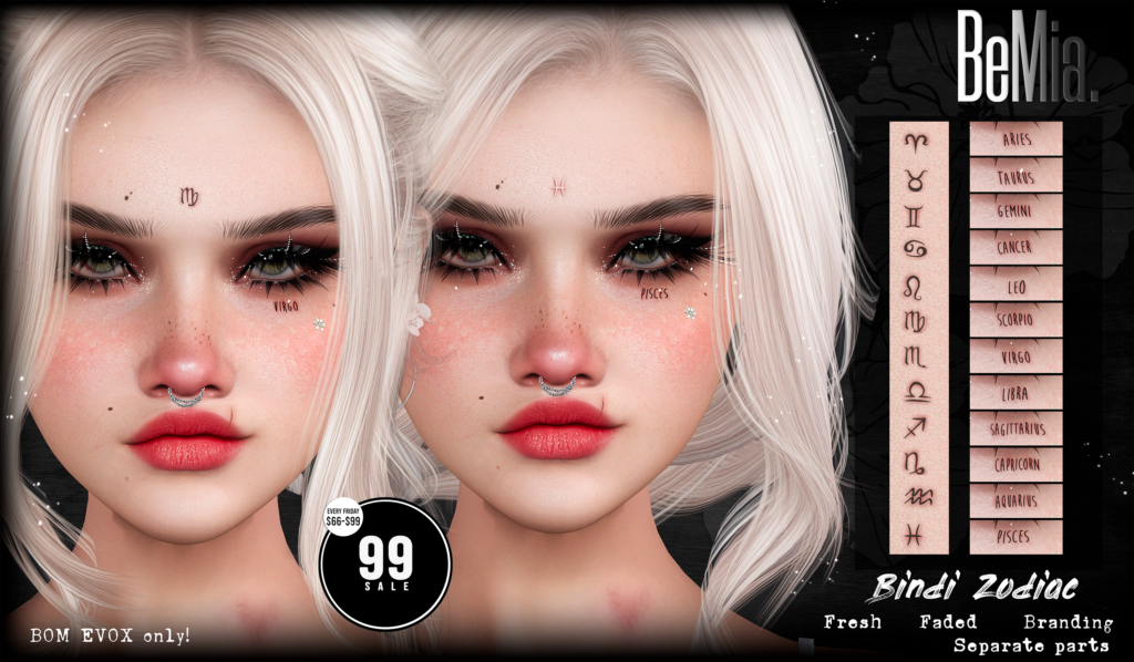 Bindi Zodiac Tattoos - EvoX	&lt;a href=&quot;http://maps.secondlife.com/secondlife/Rosehaven/218/121/2501&quot; target=&quot;_blank&quot;&gt;Teleport&lt;/a&gt;