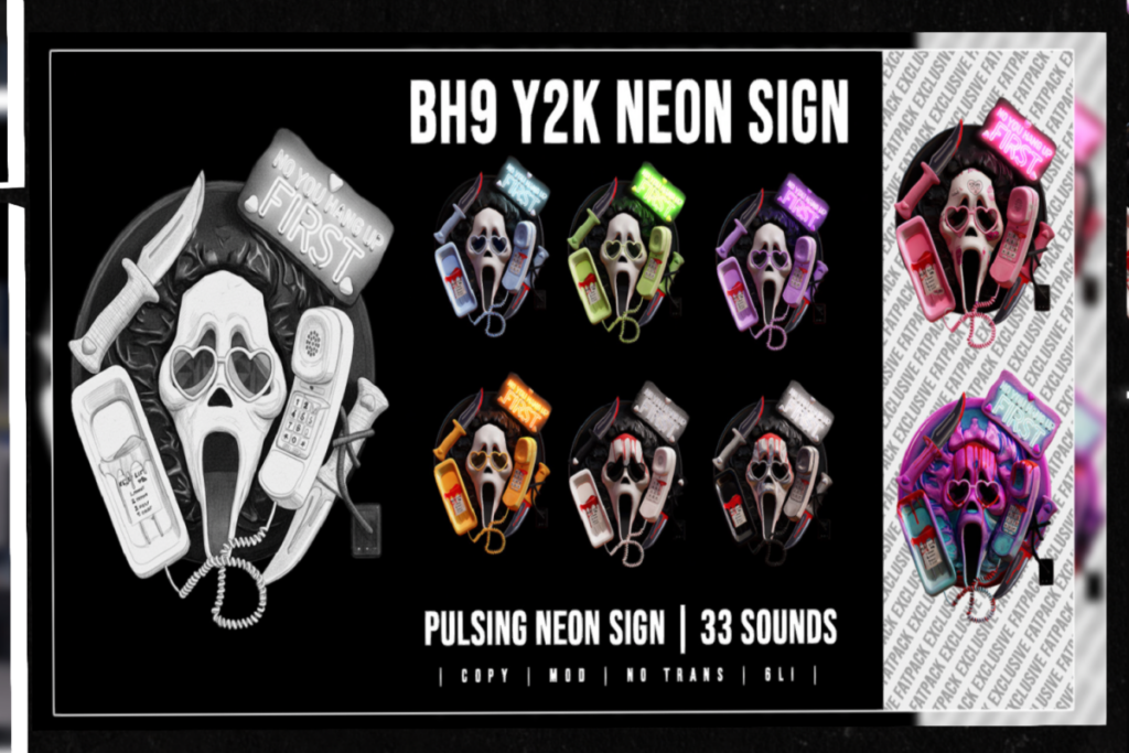 Y2K Neon Sign, L$250 each/L$999 FP