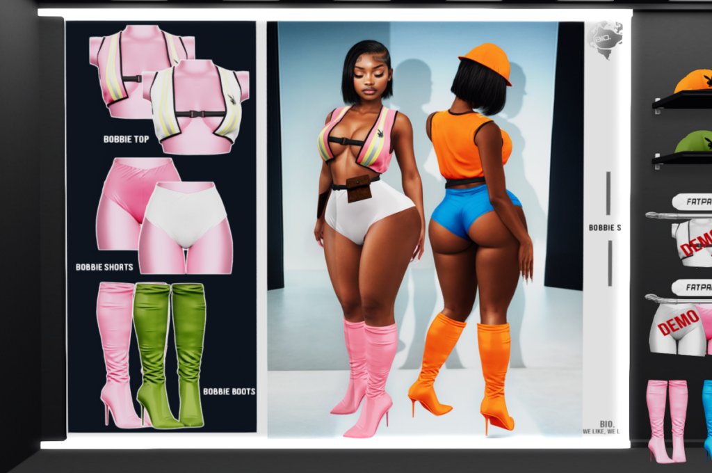 Bobbie Top, Shorts, Tool Belt &amp; Hard Helmet - Sizes Not Listed, L$229-L$299 each/L$1199 each FP