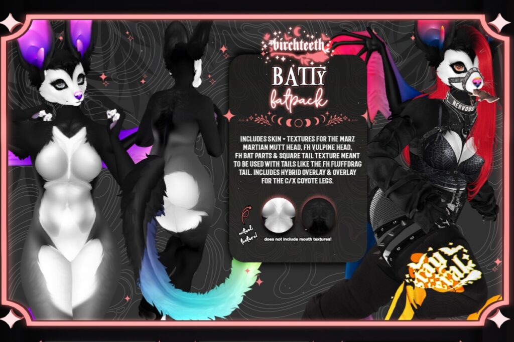 Batty Mod Kit - BOM/FH Vulpine/Marz Martian Mutt, L$900 each/L$8500 FP