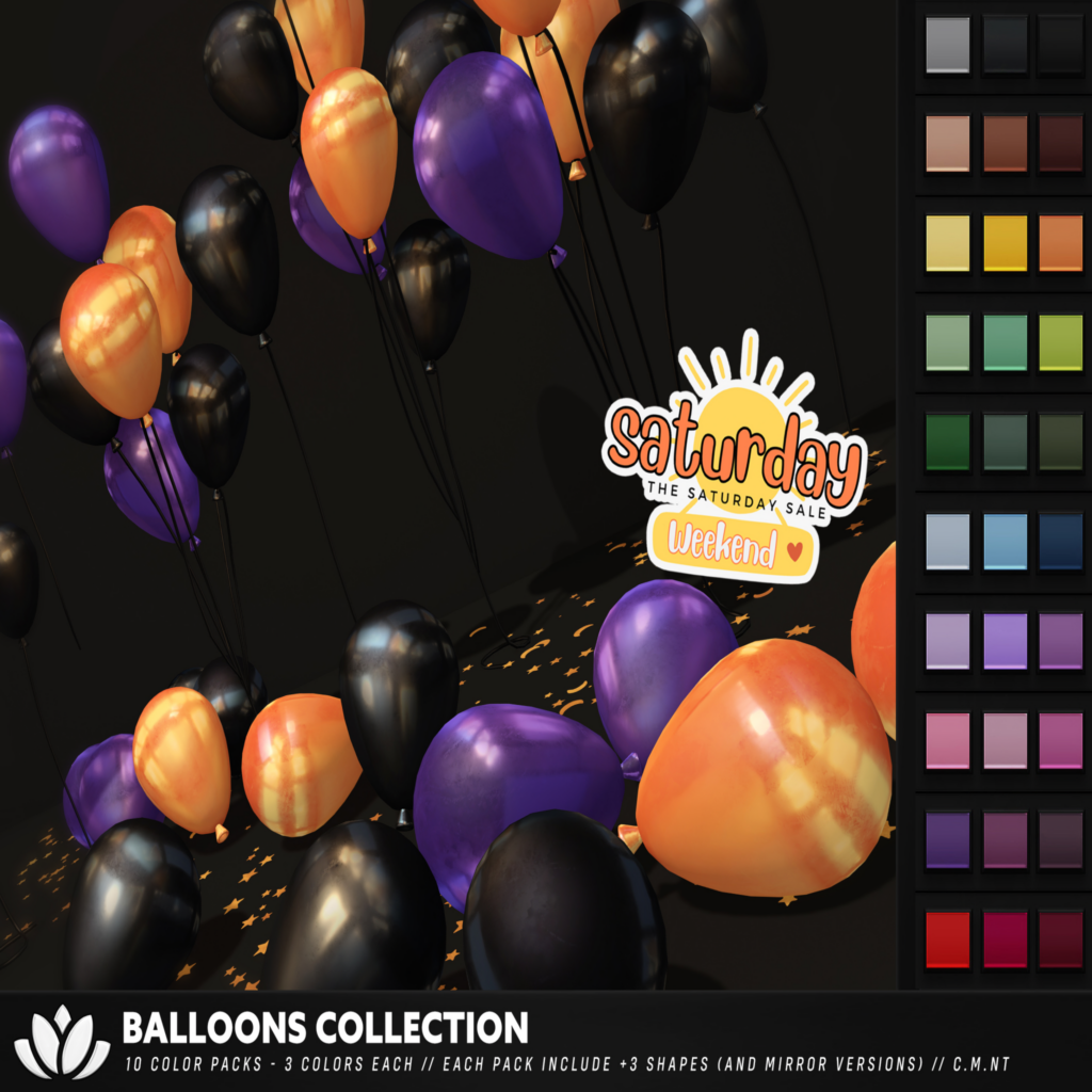 Balloons Collection Decor	&lt;a href=&quot;https://maps.secondlife.com/secondlife/BlackLotus/115/93/29&quot; target=&quot;_blank&quot;&gt;Teleport&lt;/a&gt;