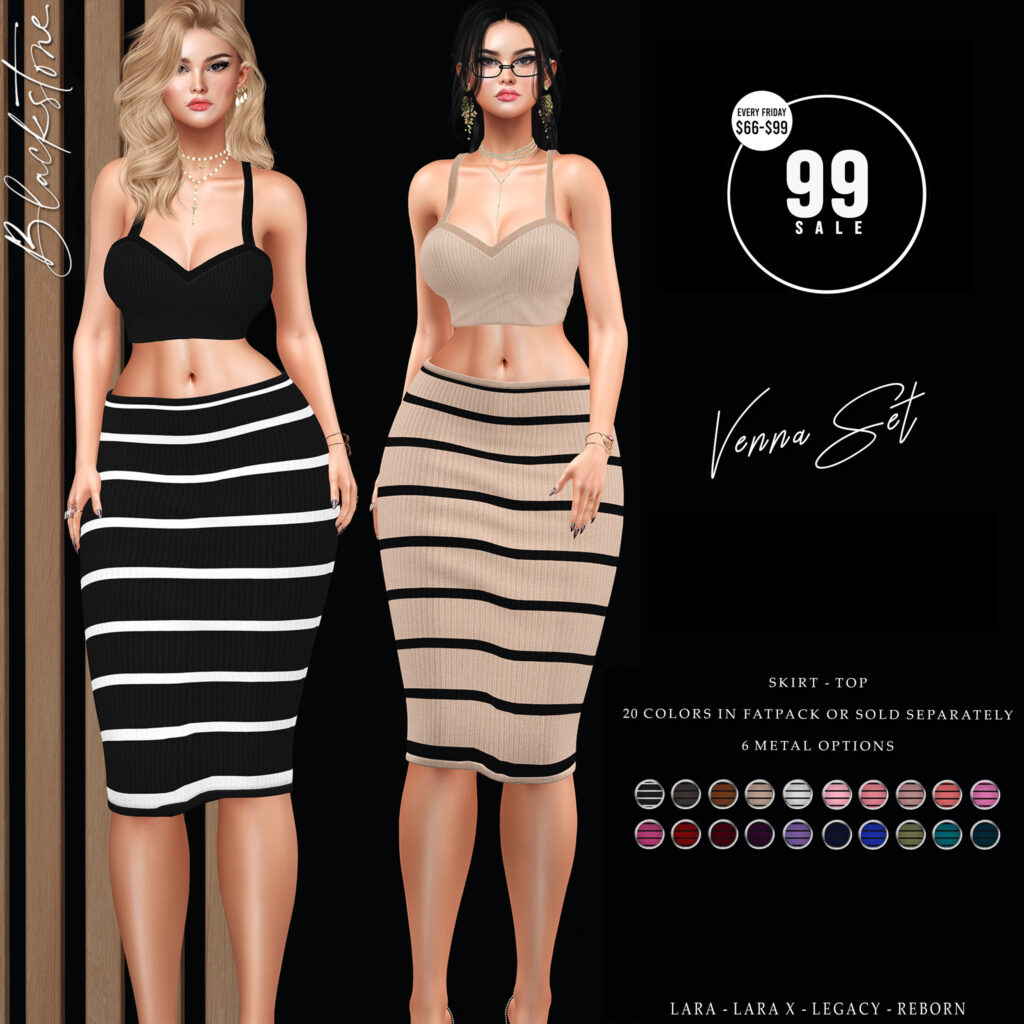 Venna Top &amp; Skirt - Legacy/Maitreya/Reborn/+mods	&lt;a href=&quot;http://maps.secondlife.com/secondlife/Fine/128/98/22&quot; target=&quot;_blank&quot;&gt;Teleport&lt;/a&gt;