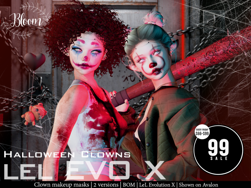 Halloween Clowns Makeup - EvoX	&lt;a href=&quot;https://maps.secondlife.com/secondlife/Optimal/179/17/1601&quot; target=&quot;_blank&quot;&gt;Teleport&lt;/a&gt;