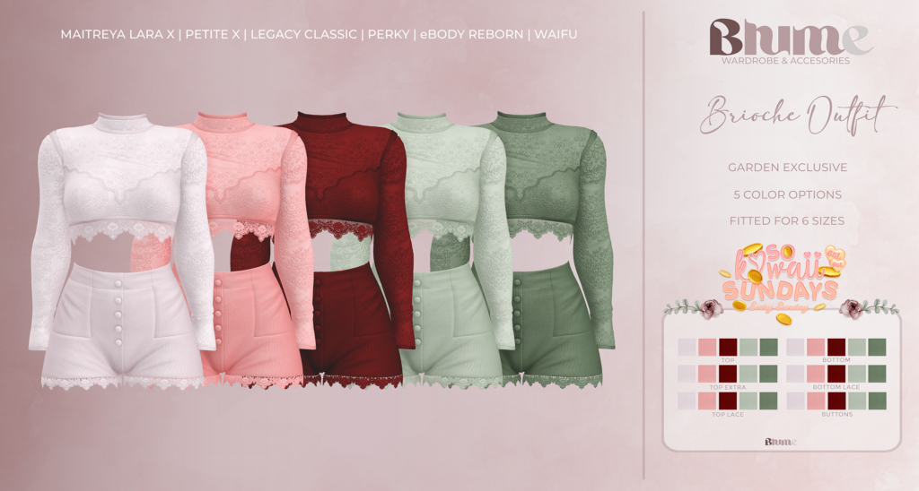 Brioche Outfit Garden - Legacy/MaitreyaX/Reborn/+mods	&lt;a href=&quot;http://maps.secondlife.com/secondlife/Bruschetta/149/46/1301&quot; target=&quot;_blank&quot;&gt;Teleport&lt;/a&gt;