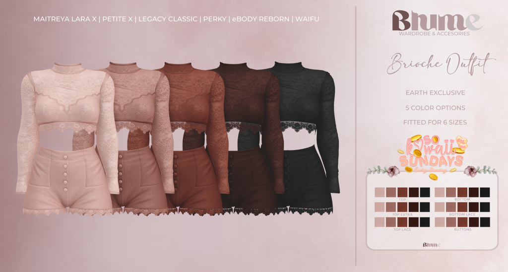 Brioche Outfit Earth - Legacy/MaitreyaX/Reborn/+mods	&lt;a href=&quot;http://maps.secondlife.com/secondlife/Bruschetta/149/46/1301&quot; target=&quot;_blank&quot;&gt;Teleport&lt;/a&gt;