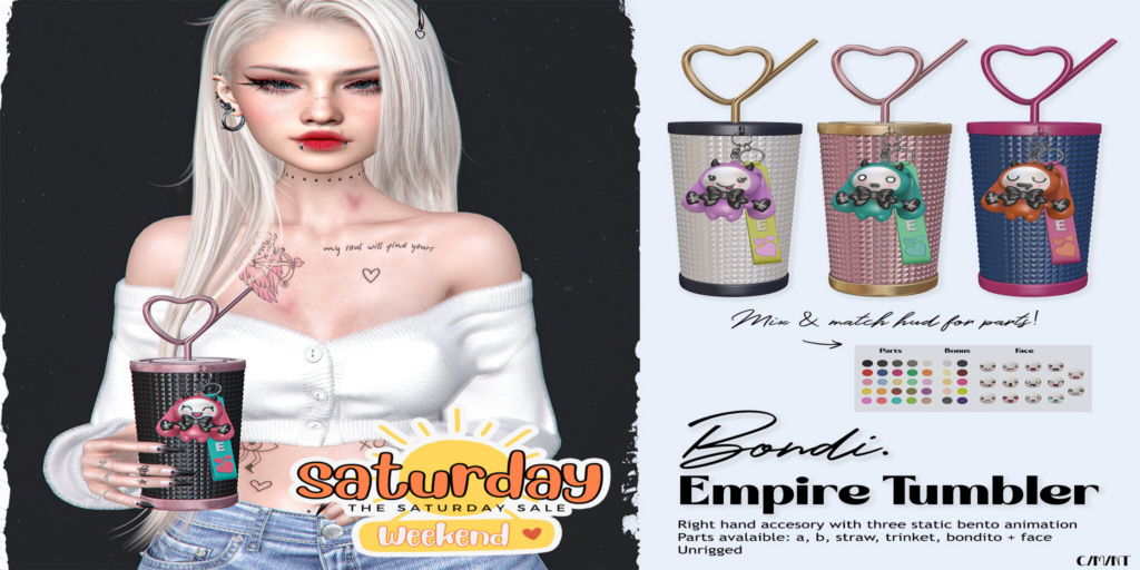 Empire Tumbler Holdable	&lt;a href=&quot;http://maps.secondlife.com/secondlife/Daydreaming/19/66/22&quot; target=&quot;_blank&quot;&gt;Teleport&lt;/a&gt;