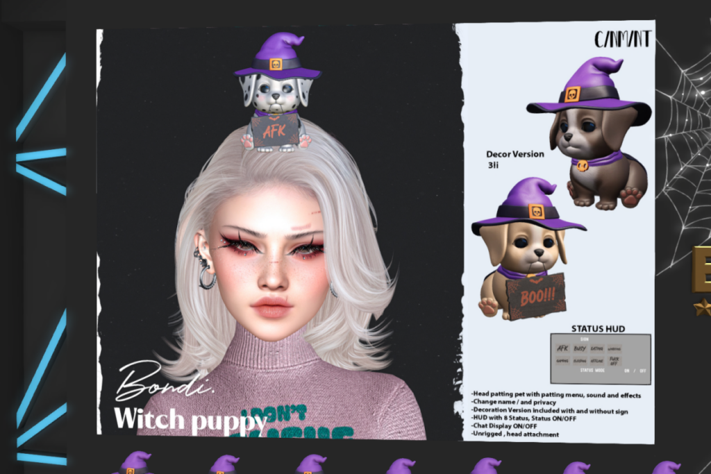 Witch Puppy, L$295 each/L$445 FP