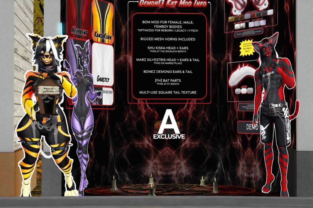 Demon 13 Kat Mod Kit - BOM/Marz Silvestris/Shu Kiska, L$400 each/L$1600 FP