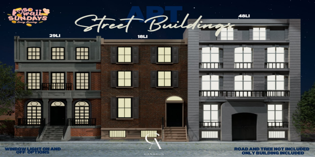 Art Street Buildings Decor	&lt;a href=&quot;http://maps.secondlife.com/secondlife/Canarun/241/130/24&quot; target=&quot;_blank&quot;&gt;Teleport&lt;/a&gt;