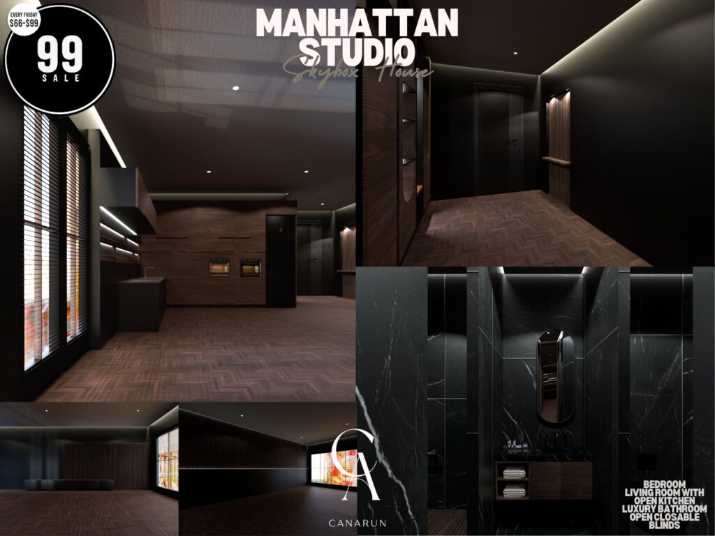 Manhattan Studio Skybox	&lt;a href=&quot;http://maps.secondlife.com/secondlife/Canarun/241/130/24&quot; target=&quot;_blank&quot;&gt;Teleport&lt;/a&gt;