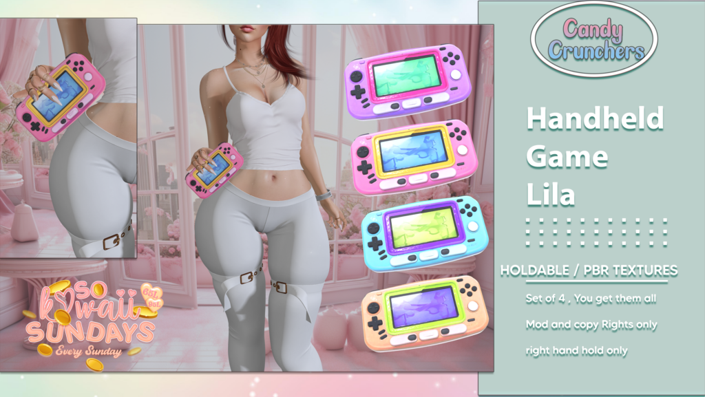Handheld Game Lila	&lt;a href=&quot;http://maps.secondlife.com/secondlife/New%20Days/217/185/2001&quot; target=&quot;_blank&quot;&gt;Teleport&lt;/a&gt;